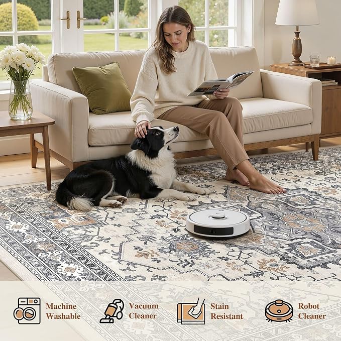 UERMEI 9x12 Area Rug Living Room Rugs - Image 6