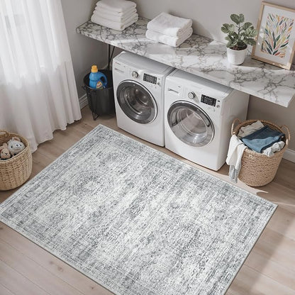 Soalmost Area Rugs 4x6 for Living Room, Vintage Washable Rugs for Dining Room - Image 10