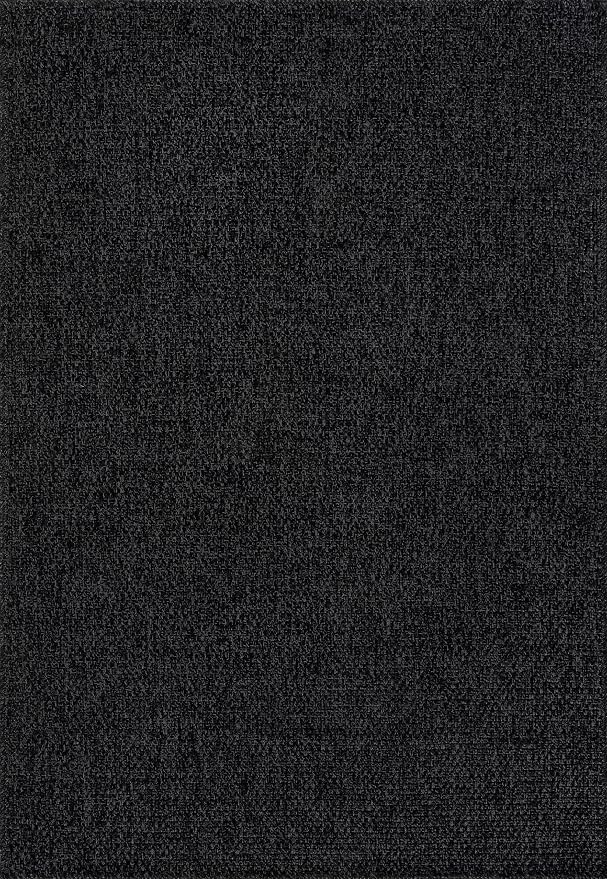 CAMILSON Easy Jute Rug 6x9, Indoor Outdoor Dark Gray Black Farmhouse Area Rugs - Image 3