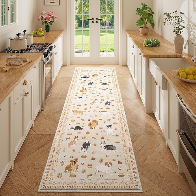 DUKINO 2x6 Washable Runner Rug for Hallway, Non Slip Animal Dog Kitchen Rug - Image 9