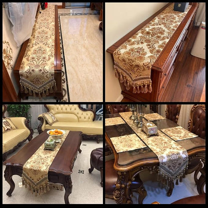 Luxury Velvet Gold Table Runner 88 Inches Long - Image 7