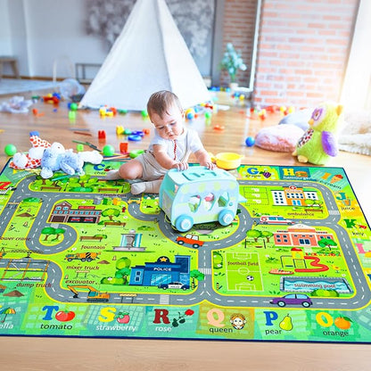 Chicrug 6x9 Car Road Area Rug for Kids Playroom Bedroom, Non Slip Low Pile - Image 3