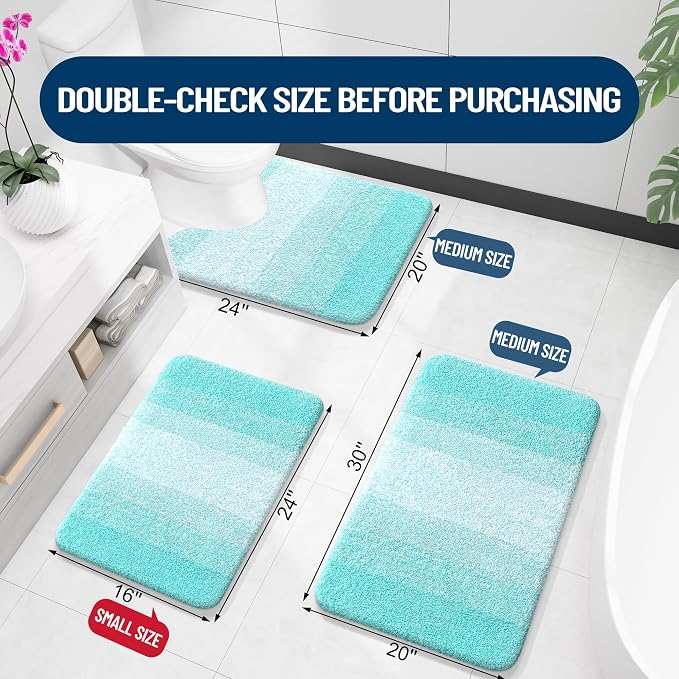 OLANLY Bathroom Runner Rugs Mat 47x20, Extra Soft Absorbent Microfiber Bath Rugs - Image 2