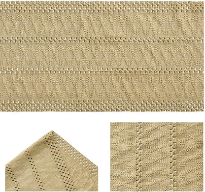 Artoid Mode Burlap Brown Woven Farmhouse Hollow Table Runner 12x48 Inch | - Image 5