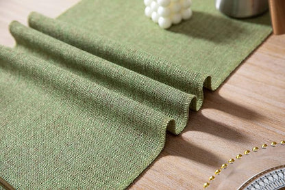 Green Table Runners 60 Inches Long, Burlap Linen Style Rustic Farmhouse Table - Image 5