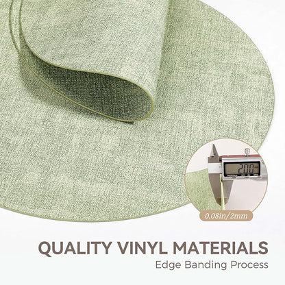 13" Round Placemats Set of 6, Reversible Faux Leather Heat Resistant Table Mats - Image 5