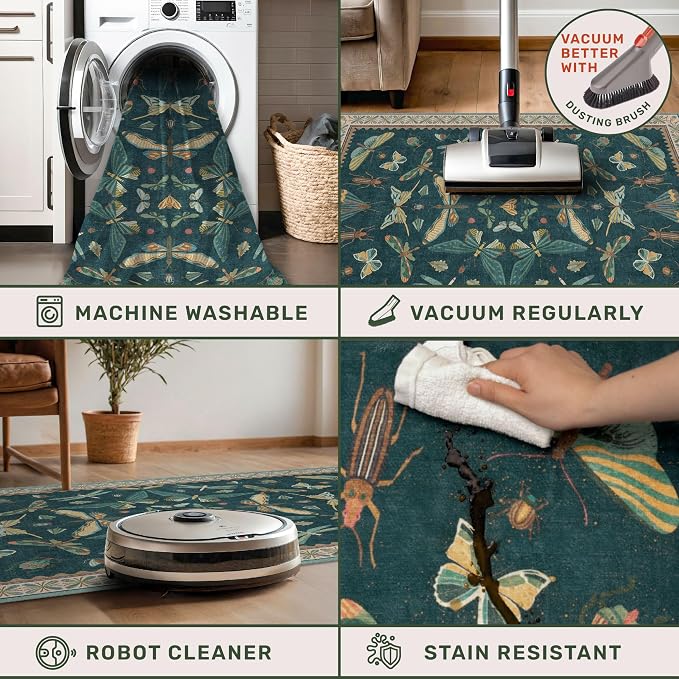 Dark Teal 4x6 Area Rugs for Door Mat Entrance - Image 4