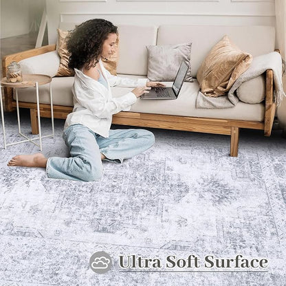 XLUEZ Area Rug 6x9 Living Room Rug, Machine Washable Vintage Distressed - Image 4