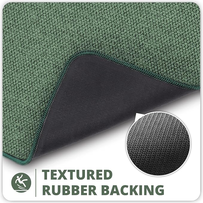 Bosap Toilet Rugs U Shaped Bathroom Rug, Machine Washable Non Slip Quick Dry - Image 4