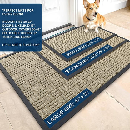 OLANLY Front Door Mat Outside Entrance 71x23, Heavy Duty Sturdy Natural Rubber - Image 2