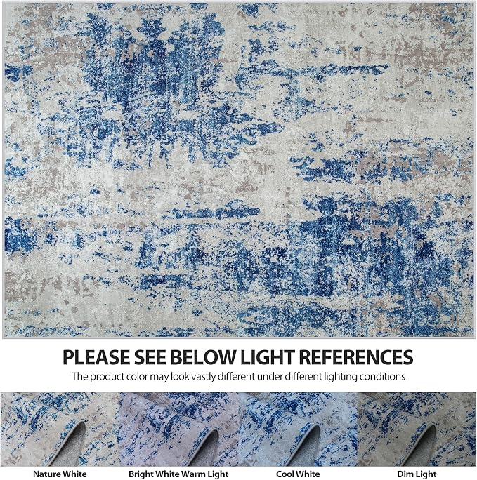 4x6 Area Rugs for Living Room Rug Washable: Abstract Rug for Dining Room - Image 7
