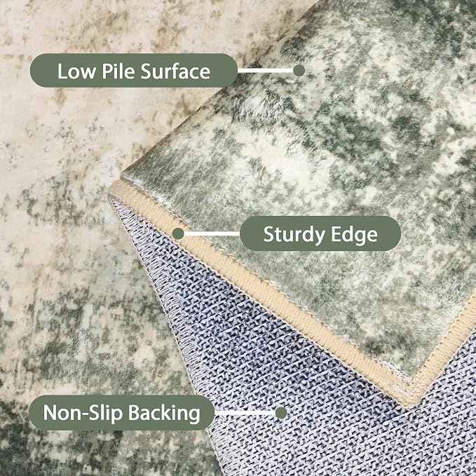 BEIMO Runner Rug for Hallway Kitchen, Soft Modern Abstract Throw Rugs, Low Pile - Image 8