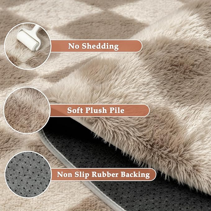 PureCozy Brown 9x12 Area Rug for Living Room Washable Non Slip Neutral Soft - Image 6