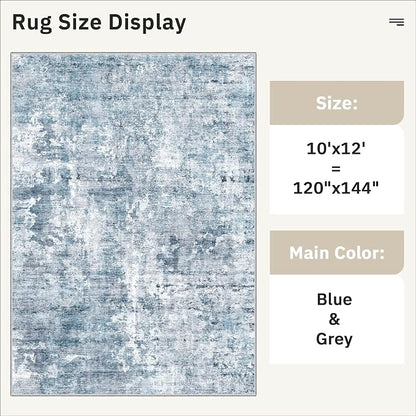 Soalmost Area Rug 10x12 Vintage Washable Living Room Large Carpet Non Slip - Image 5