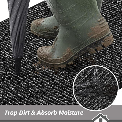 BEQHAUSE Dirt Trapper Door Mat 20" x 32", Non-Slip Washable Doormats Entrance - Image 3