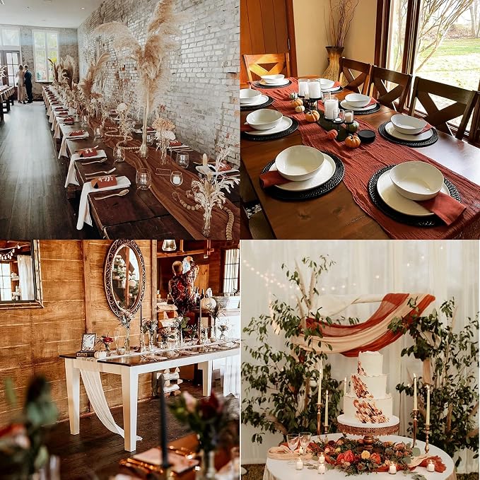 12 Pack Orange Cheesecloth Table Runner 10ft Boho Gauze Cheese Cloth Table - Image 8
