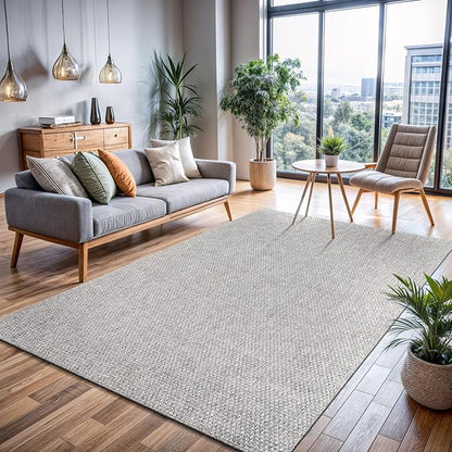 CAMILSON Easy Jute Rug 8x10, Indoor Outdoor Grey Color Area Rugs - Image 7