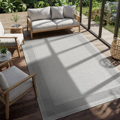 CAMILSON Easy Jute Rug 5x7, Indoor Outdoor Off-White Color Fiber Area Rugs - Image 9