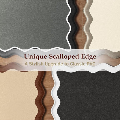 Arenarug Scalloped Navy Blue Kitchen Mats Rugs Sets of 2 Cushioned Anti Fatigue - Image 3
