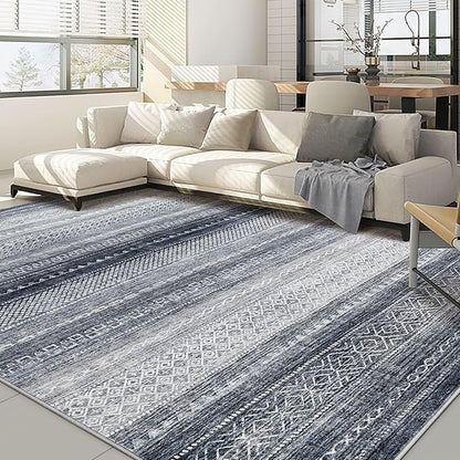 Nakagishi Area Rug 6x9 Living Room: Washable Boho Large Neutral Soft Modern by NakagishiAreaRug