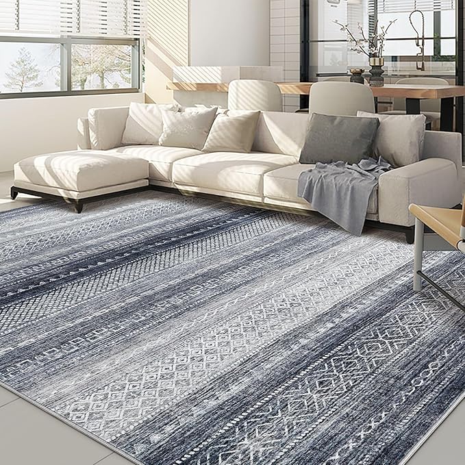 Nakagishi Area Rug Living Room Rugs: 7x9 Machine Washable Boho Large Neutral by NakagishiAreaRug