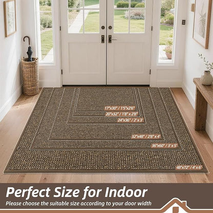 BEQHAUSE Dirt Trapper Door Mat 24" x 36", Non-Slip Washable Doormats Entrance - Image 2
