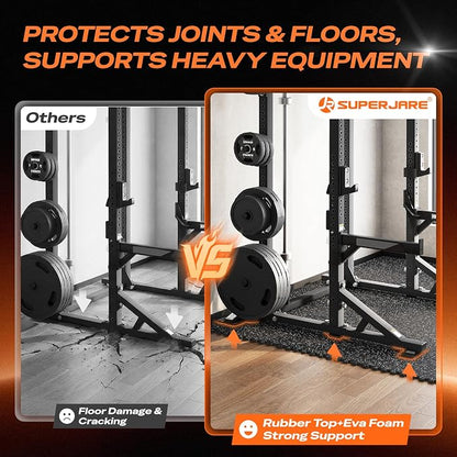 SUPERJARE 0.56'' Thick 6 Pcs 24 Sq Ft Rubber Top Exercise Equipment Mats - Image 4