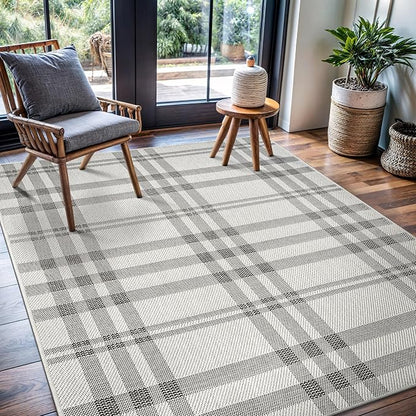 CAMILSON Easy Jute Rug 4x6, Indoor Outdoor Off-White Color Fiber Area Rugs - Image 4