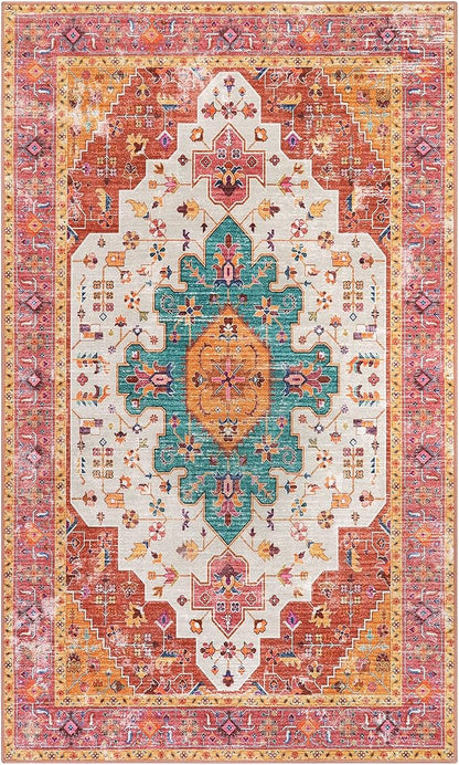 Moynesa Ultra-Thin Washable Vintage Area Rug - Image 5