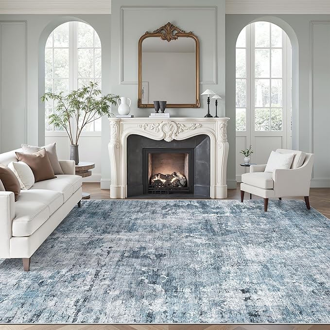 Soalmost Area Rug 10x12 Vintage Washable Living Room Large Carpet Non Slip - Image 2