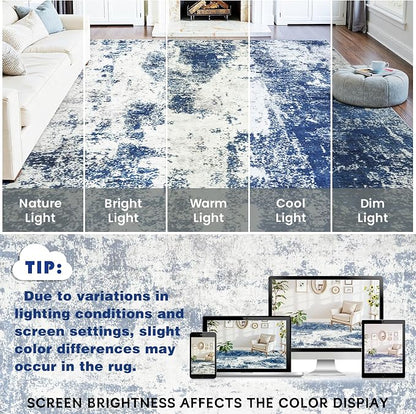 Area Rugs 10x14 Living Room: Large Soft Washable Rug Modern Abstract Anti-Skid - Image 10