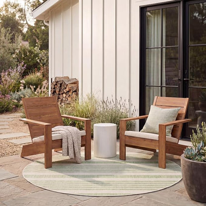 SAFAVIEH Courtyard Collection 4' Round Beige/Sweet Pea CY6062 Stripe Indoor/ by Unknown