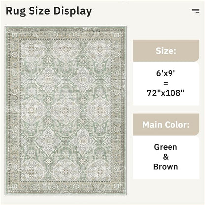 Soalmost 6x9 Area Rug for Living Room Washable 6x9 Rug Non-Slip Modern Rugs for - Image 5