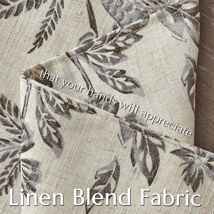 JINCHAN Sliva Linen Floral Placemats Set of 4 Farmhouse 13x19 Inch Grey | - Image 7