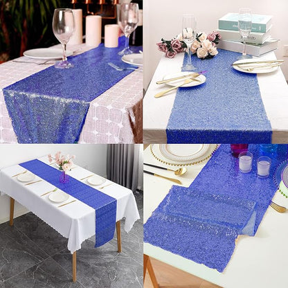 12 Packs 12 X 72 Inch Sequin Table Runner Glitter Dining Table Runner - Image 6