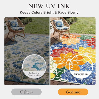 GENIMO Indoor Outdoor Area Rug 4'x6', Machine Washable Rugs - Image 5