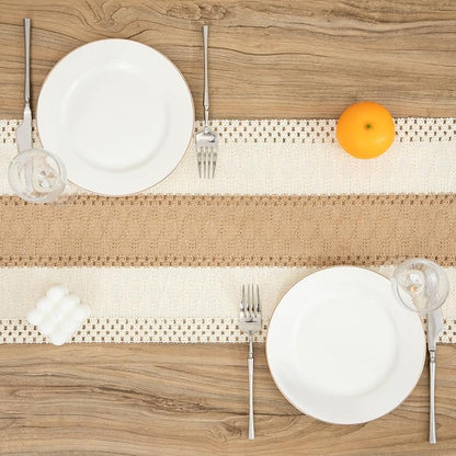 Boho Brown Table Runner, 12x108 Inches | - Image 2