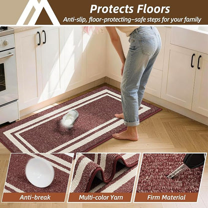 COSY HOMEER Kitchen Rugs Non-Slip 20" x30/20 x48 Inch Thick Polypropylene - Image 5