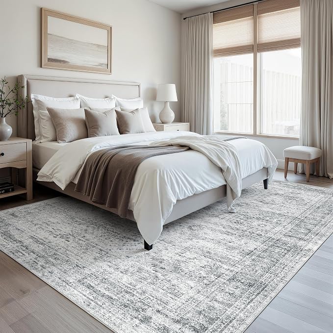 Soalmost 9x12 Area Rugs for Living Room, Non Slip Machine Washable Vintage Rugs - Image 5