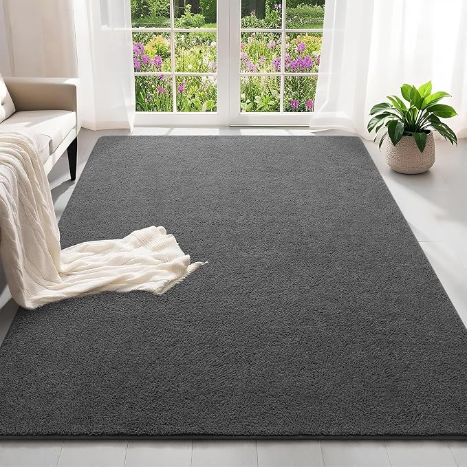 4x6 Feet Grey Area Rugs for Bedroom, Indoor Washable Memory Foam Rug for Living - Image 2