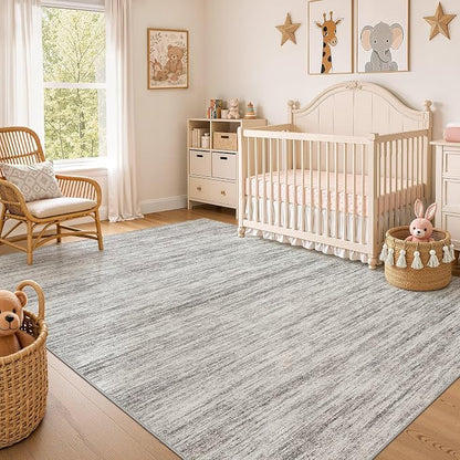 Nakagishi 10X12 Area Rugs Living Room: Washable Large Vintage Rug Neutral - Image 7