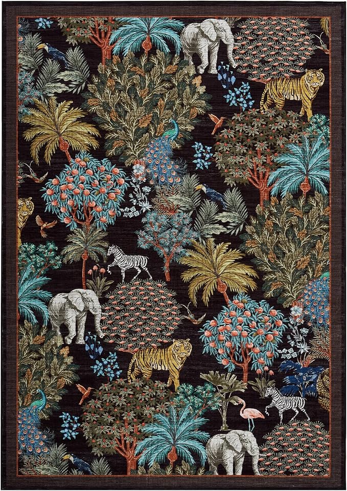 GarveeHome Jungle Rug 2x3 Animal Print Rugs Non Slip Washable Front Door Rug - Image 4