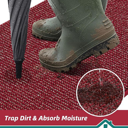 BEQHAUSE Dirt Trapper Door Mat 24" x 60", Non-Slip Washable Doormats Entrance - Image 3