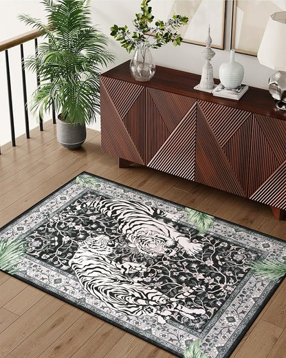 Moynesa Tiger Washable Rugs, 3x5 Entry Area Rugs, Non Slip Vintage Soft Living - Image 8
