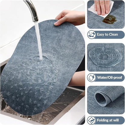 Placemats Set of 8, 11.8 x 17 Inch, Waterproof Wipeable Reversible PU Placemat - Image 5