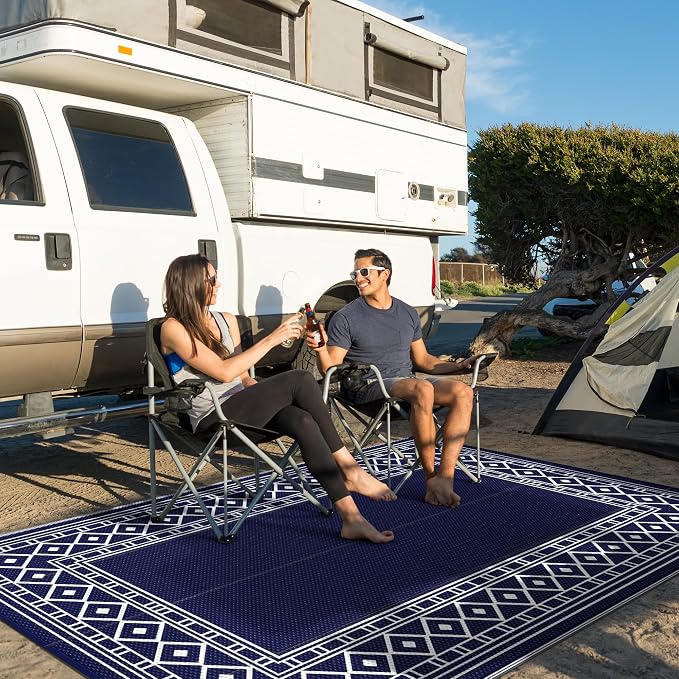 GENIMO Outdoor Rug Waterproof for Patio Decor, Outside Area Mat for Rv - Image 3