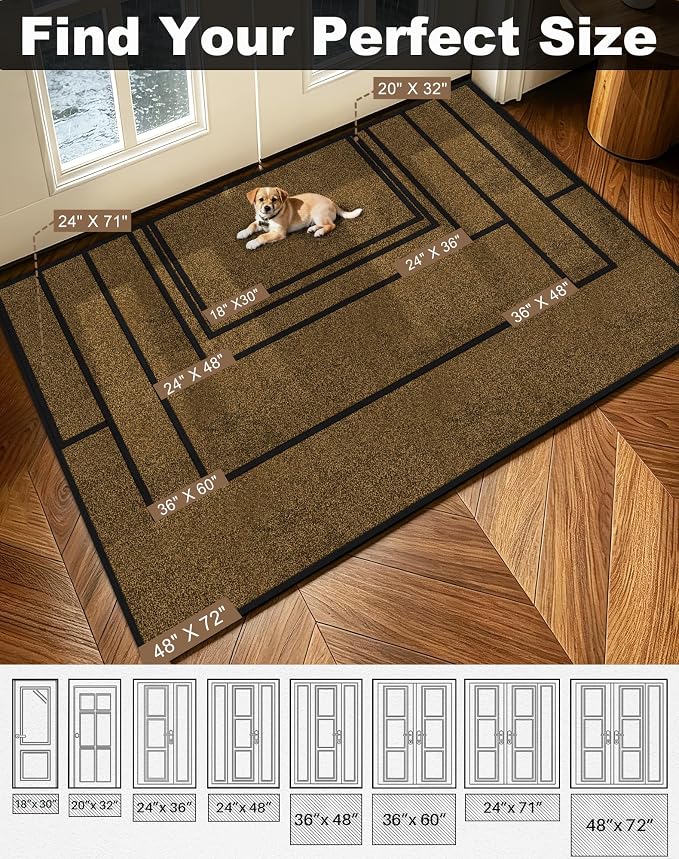 Mibao Super Absorbent Front Door Mat, Non-Slip Washable Indoor Doormats - Image 2