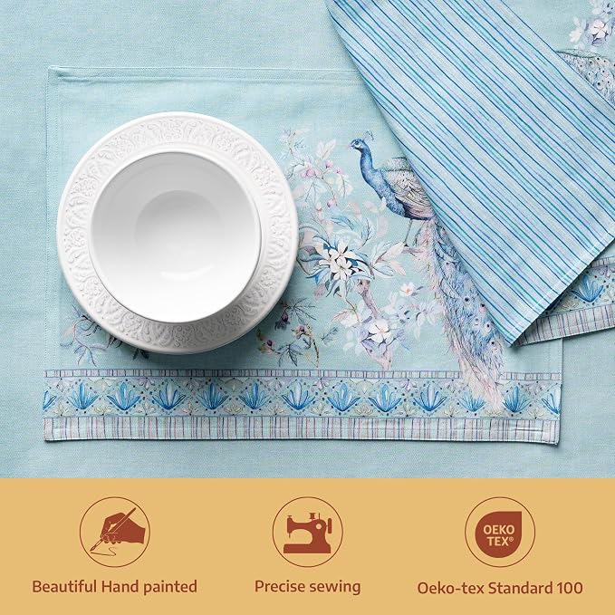 Maison d' Hermine Placemats Set of 4 Reusable 100% Combed Cotton | Cloth Place - Image 2