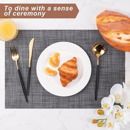 Placemats Set of 6 Washable Indoor | Outdoor Vinyl Place Mats - Image 4