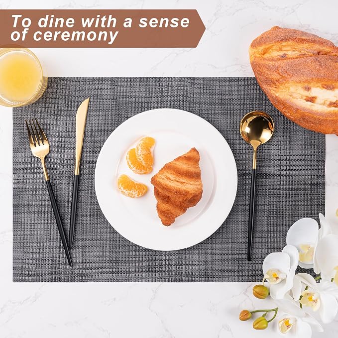 Placemats Set of 4 Washable Indoor | Outdoor Vinyl Place Mats - Image 3
